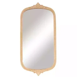 Gold Beaded Scroll Frame Wall Mirror
