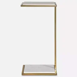 Gold Elevated Marble Accent Table