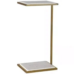 Gold Elevated Marble Accent Table