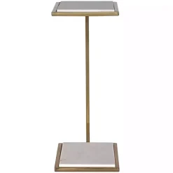 Gold Elevated Marble Accent Table