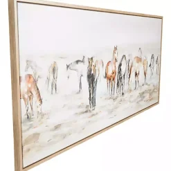 Gold Foil Wild Horses Framed Canvas Art Print