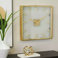 Gold Frame & Clear Face Wall Clock