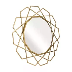 Gold Geometric Frame Wall Mirror