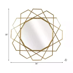 Gold Geometric Frame Wall Mirror