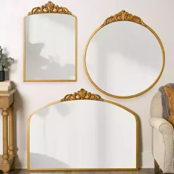 Gold Lana Ornate Round Wall Mirror