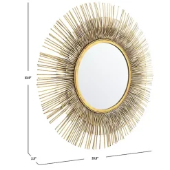Gold Layered Burst Frame Round Wall Mirror