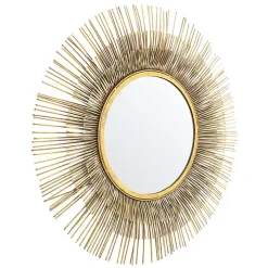 Gold Layered Burst Frame Round Wall Mirror