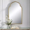 Gold Leaf Arched Frame Wall Mirror
