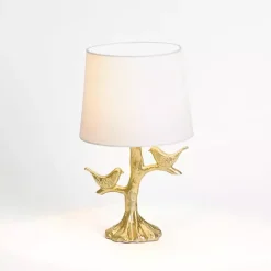 Gold Leaf Birds Table Lamp