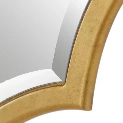 Gold Leaf Curved Metal Wall Mirror