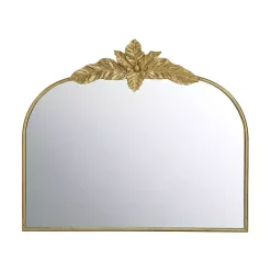 Gold Leaves Arched Wall Mirror, 40x35 in.