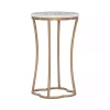 Gold Metal and Capiz Shell Top Accent Table