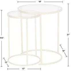Gold Metal and Glass Nesting 2-pc Accent Table Set