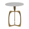Gold Metal and Marble Modern Abstract Accent Table