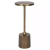 Gold Metal Cylinder Base Cocktail Table
