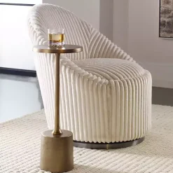 Gold Metal Cylinder Base Cocktail Table