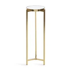 Gold Metal Mirrored Tabletop Aguilar Drink Table