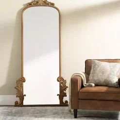 Gold Ornate Scroll Bordeaux Leaner Mirror