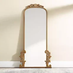 Gold Ornate Scroll Bordeaux Leaner Mirror