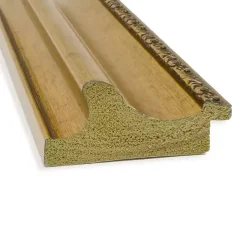 Gold Patina Scalloped Frame Beveled Mirror