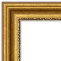 Gold Patina Scalloped Frame Beveled Mirror