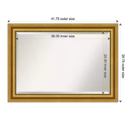 Gold Patina Scalloped Frame Beveled Mirror