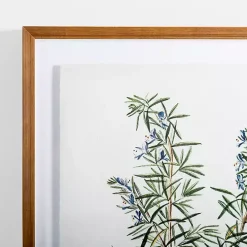 Golden Leaves Herbs Rosemary Framed Art Print
