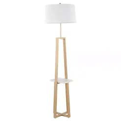 Golden Triangle Marble Shelf Floor Lamp