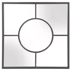 Graphite Metal Geometric Square Wall Mirror