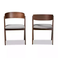 Gray & Walnut Danton Dining Chairs, Set of 2