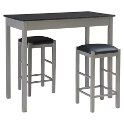Gray and Black 3-pc. Stool and Table Set