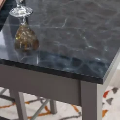 Gray and Black 3-pc. Stool and Table Set