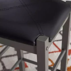 Gray and Black 3-pc. Stool and Table Set