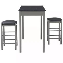 Gray and Black 3-pc. Stool and Table Set