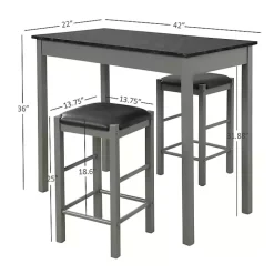 Gray and Black 3-pc. Stool and Table Set