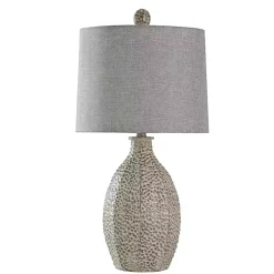 Gray and Cream Textured Table Lamp
