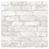 Gray and White Rustic Brick Peel & Stick Wallpaper