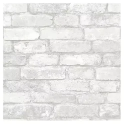 Gray and White Rustic Brick Peel & Stick Wallpaper