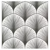 Gray Art Deco Fans Peel & Stick Wallpaper