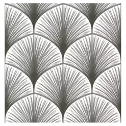 Gray Art Deco Fans Peel & Stick Wallpaper