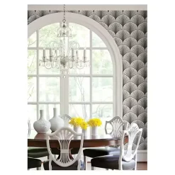 Gray Art Deco Fans Peel & Stick Wallpaper