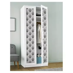 Gray Art Deco Fans Peel & Stick Wallpaper