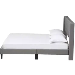Gray Button Tufted Headboard Full Platform Bed