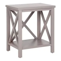 Gray Candice Cross Back Accent Table