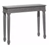 Gray Carved Wood Console Table