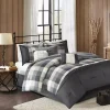Gray Check California King 7-pc. Comforter Set