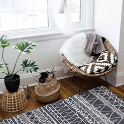 Gray Chelsea Geometric Washable Runner, 2x7