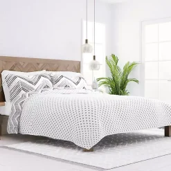 Gray Chevron Reversible 3-pc. Queen Quilt Set