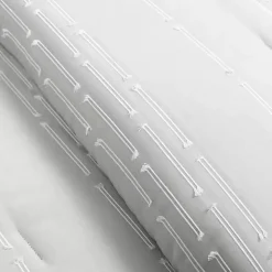 Gray Clipped Stripe 3-pc. Cali King Comforter Set