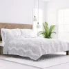 Gray Damask Reversible 2-pc. Twin Quilt Set